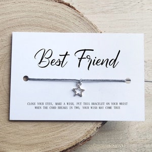 Bester Freund Wunsch-Armband Karte - Freundschaftsarmband, Geschenke für Sie, Geburtstagsgeschenk für Freund, Wichteln, Geschenk für Bestie