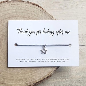 Gracias por cuidarme, apoyo, regalo para cuidador, maestro, pulsera de deseos, regalo de amistad, recuerdo, bolsa de regalos, amigo invisible