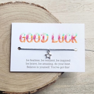 Regalos de buena suerte Pulseras de buena suerte Coraje inspirador Sé valiente Buena suerte Equipo deportivo Equipo de baile Competencia Regalo Exámenes uni Estudiante