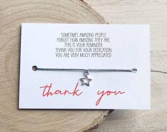 Thank You Wish Bracelet: Star Charm, Team Member Gift
