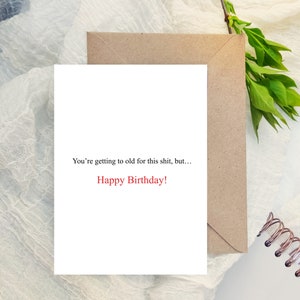 Tarjeta de cumpleaños, tarjeta molesta y divertida para esposa, novia, esposo o amigo.