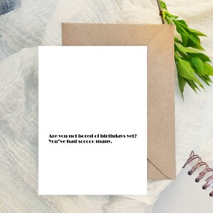 Tarjeta de cumpleaños, tarjeta molesta y divertida para esposa, novia, esposo o amigo.