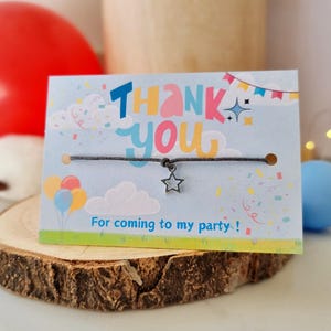 Personalisierte Danke für Ihren Besuch meine Party Taschenfüller, bunte Party-Themakarte mit Bettelarmband, Geburtstags-Freundschaftsarmband 006