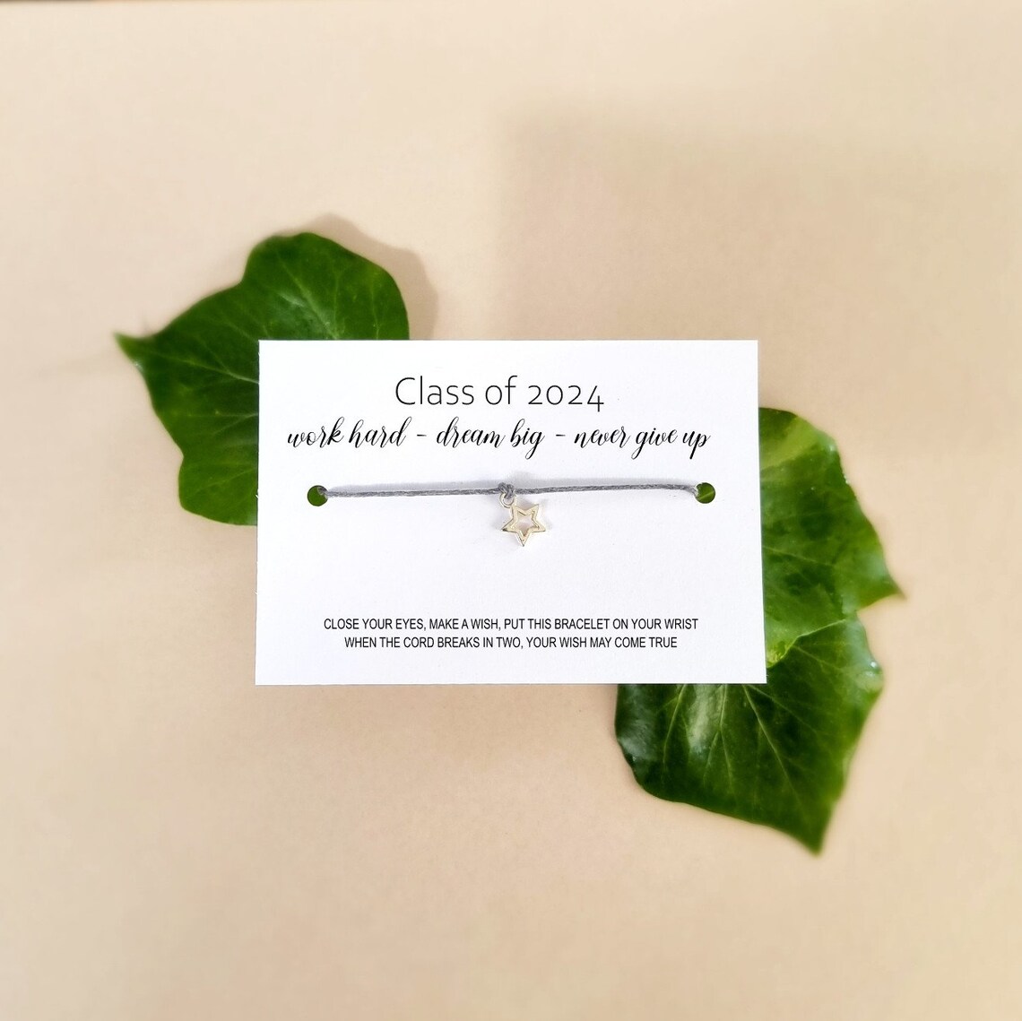 Class of 2024 School Leavers Gift. Shine Like a Star Wish Bracelet Card ...