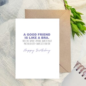Tarjeta de cumpleaños, tarjeta molesta y divertida para la mejor amiga, tarjeta de cumpleaños para una amiga