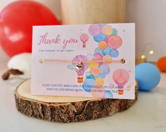 Personalized Hot Air Balloon Wish Bracelet Party Favor