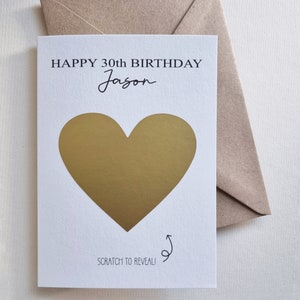 Cartão de aniversário personalizado, adivinhe qual surpresa revela a raspadinha, revelação de passagens aéreas, revelação de ingressos de concerto, cartão surpresa de aniversário
