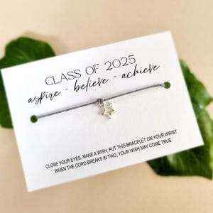 Regalo para egresados de la escuela de 2025. Tarjeta de deseos "Brilla como una estrella". Regalo para estudiantes.