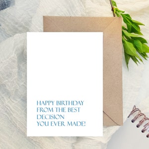 Tarjeta de cumpleaños, tarjeta molesta y divertida para esposa, novia, esposo o amigo.