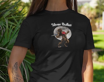 Werewolf Silver Bullet, Halloween Horror Unisex Heavy Cotton Tee