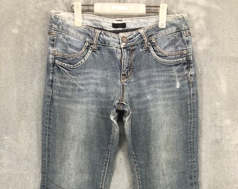 Anti Label Women Jeans, Faded Denim, Japanese Denim, Distressed Jeans, Flared Jeans, Streetwear Pants, Waist 32