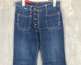 Jeans azules de corte bota Vintage Ray Denim / Pierna ancha / Retro / Acampanados / cintura 29