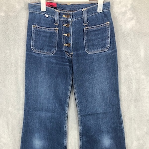 Vintage Ray Denim Bootcut Jeans Women Bush Flared Denim Pants Blue Jeans Wide leg Jeans Japanese Brand Size 29