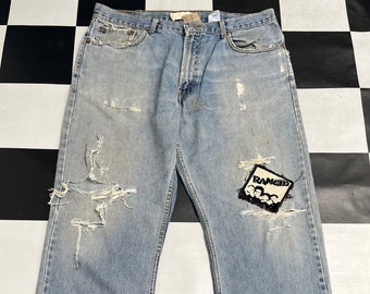 Vaqueros Levi's 505 vintage: denim desgastado y descolorido, 38 x 32