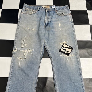Vintage Levis 505 Jeans: Distressed Faded Denim, 38x32