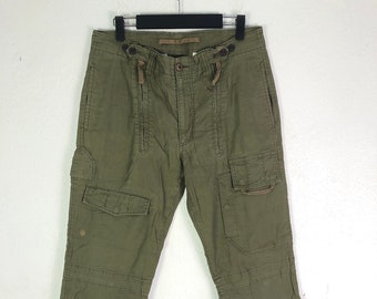 PLYformeworks Gröna Cargobyxor med 3D-fickor, taktiska militärbyxor, midja 32