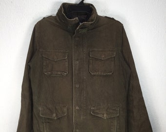 Vintage Green Army Jacket Men's Small: Military Style Cotton Utility