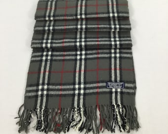 Vintage Burberry Lambswool Scarf Muffler Burberrys Neck Scarf Neck Warmer  Designer Scarves Luxury Gifts Men Women