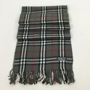 Vintage Burberry Lamswollen Sjaal Uitlaat Burberrys Sjaal Nekwarmer Designer Sjaals Luxe Geschenken Mannen Vrouwen