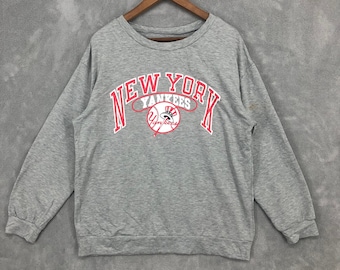 New York Yankees Sweatshirt Yankees Crewneck Ny Sweater Gray Yankees Baseball Jumper Sports Women Sweatshirt Size M
