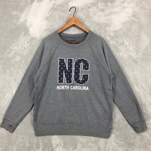 North Carolina Sweatshirt Women North Carolina State Crewneck Carolina Sweater Gray Jumper Gifts Art Print Size L