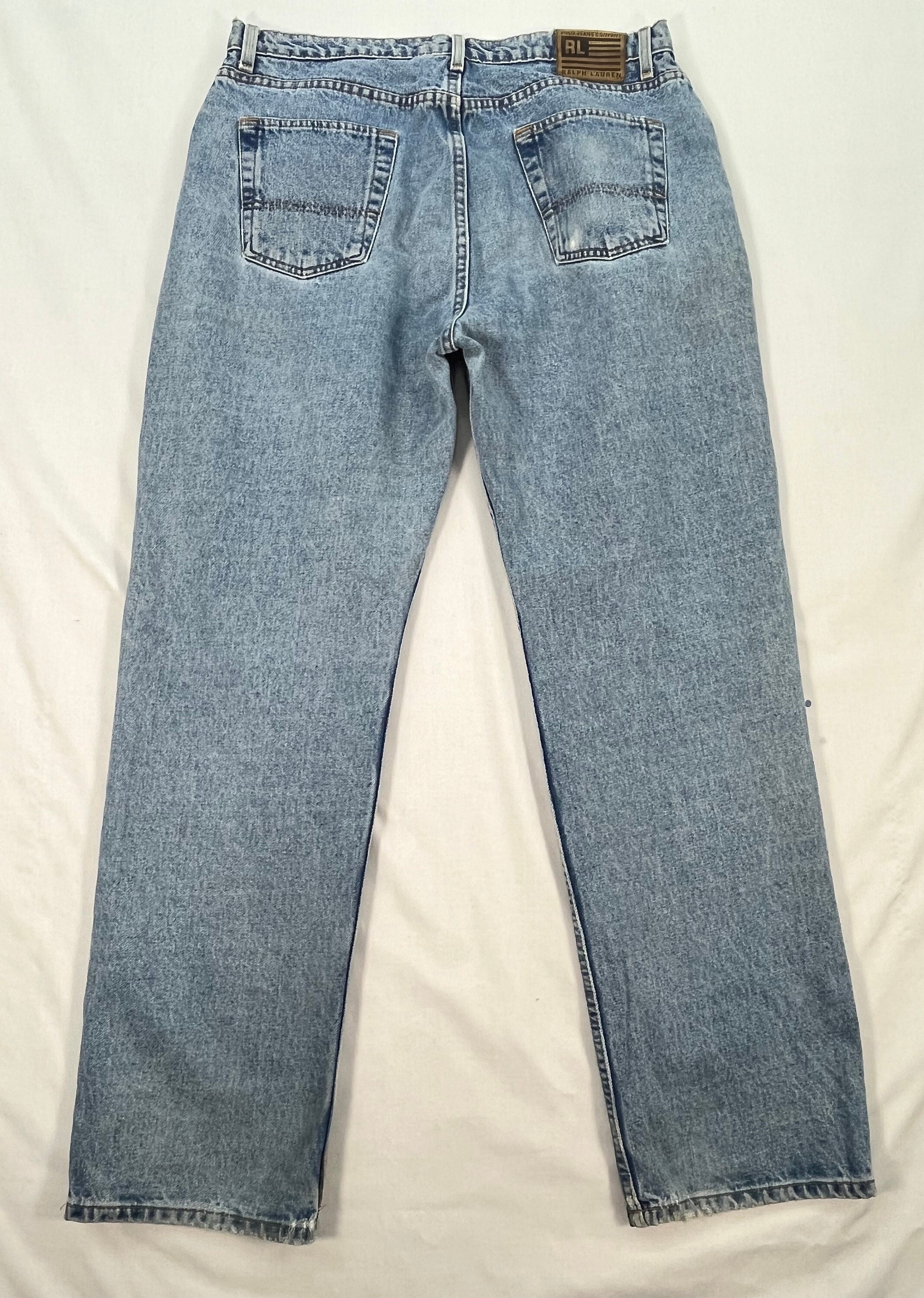 パンツ OLD RRL Ralph Lauren faded denim jeans Vintage Polo Ralph Lauren Jeans: Faded Blue Denim, Classic Fit