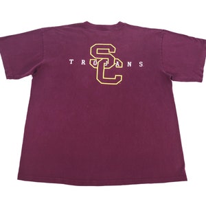 Vintage 90s  Usc Trojans Nike T Shirt Football University College Nike Crewneck Tee Nike Big Swoosh Nike Gray Tag Men Women Size XL