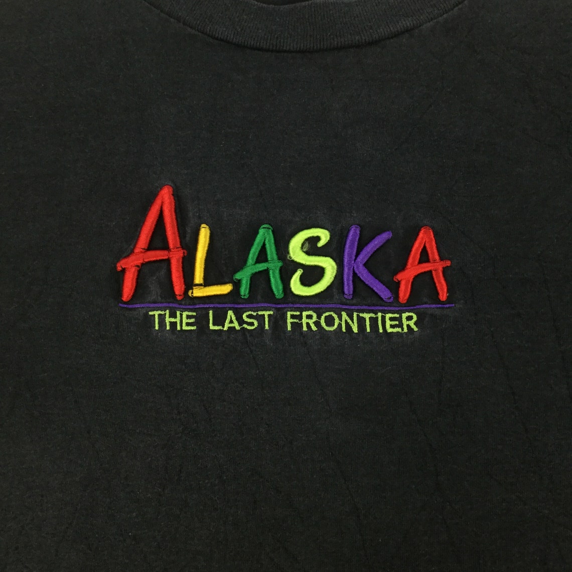 Vintage ALASKA The Last Frontier T Shirt Embroidered Logo Art | Etsy