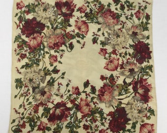 Vintage Ralph Lauren Flowers Handkerchief Floral Neckerchief Pocket Square Bandana Designer Hanky Men Women Luxury Gift