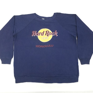 Vintage Hard Rock Cafe Honolulu Sweatshirt, Hard Rock Crewneck Hard Rock Sweater Hard rock logo Music Unisex Size L