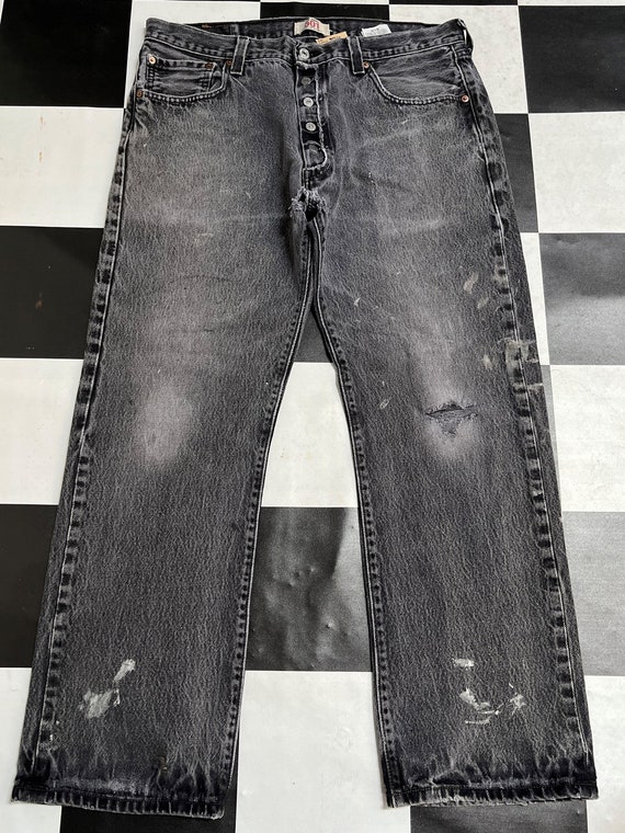 Vintage Levis 501 Faded Black Distressed Jeans Levis Super - Etsy Israel