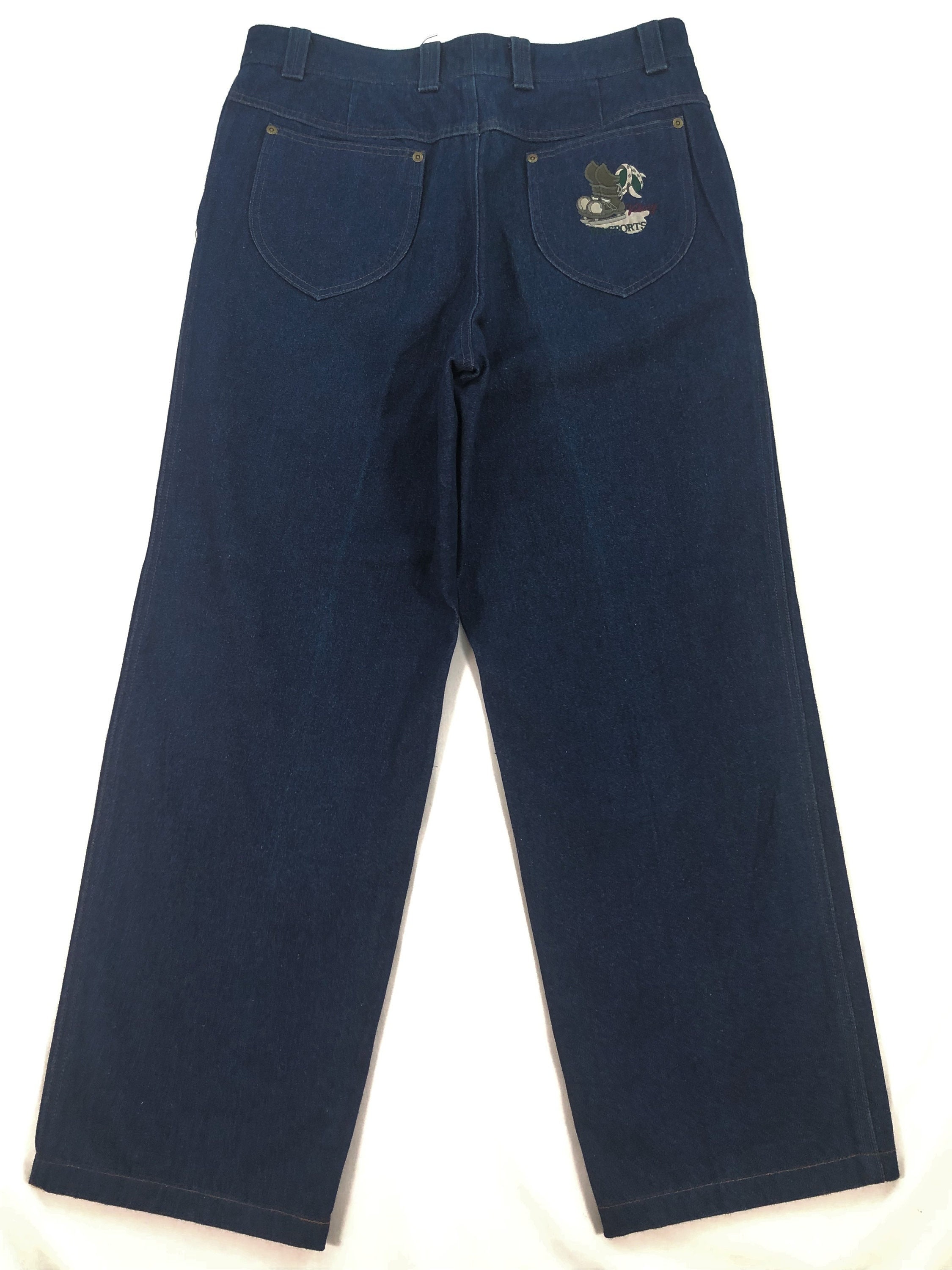 Vintage Pia Sports Jeans Blue Denim Jeans Embroidered Ski Logo 