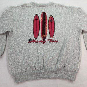 Vintage Hang Ten Surfboards Crewneck Sweatshirt Gray Surf Beach Streetwear Men Women Size M