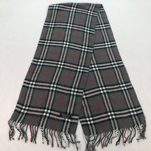 Vintage Burberry Lamswollen Sjaal Uitlaat Burberrys Sjaal Nekwarmer Dassen Designer Winter Sjaal Luxe