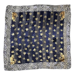 Vintage Silk Scarf: Tiger Leopard Print, Classic Neckwear