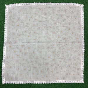 Vintage Nina Ricci Floral Handkerchief Flower Neckerchief Pocket Square  Designer Japanese Hanky Classic Elegant Luxury Gift