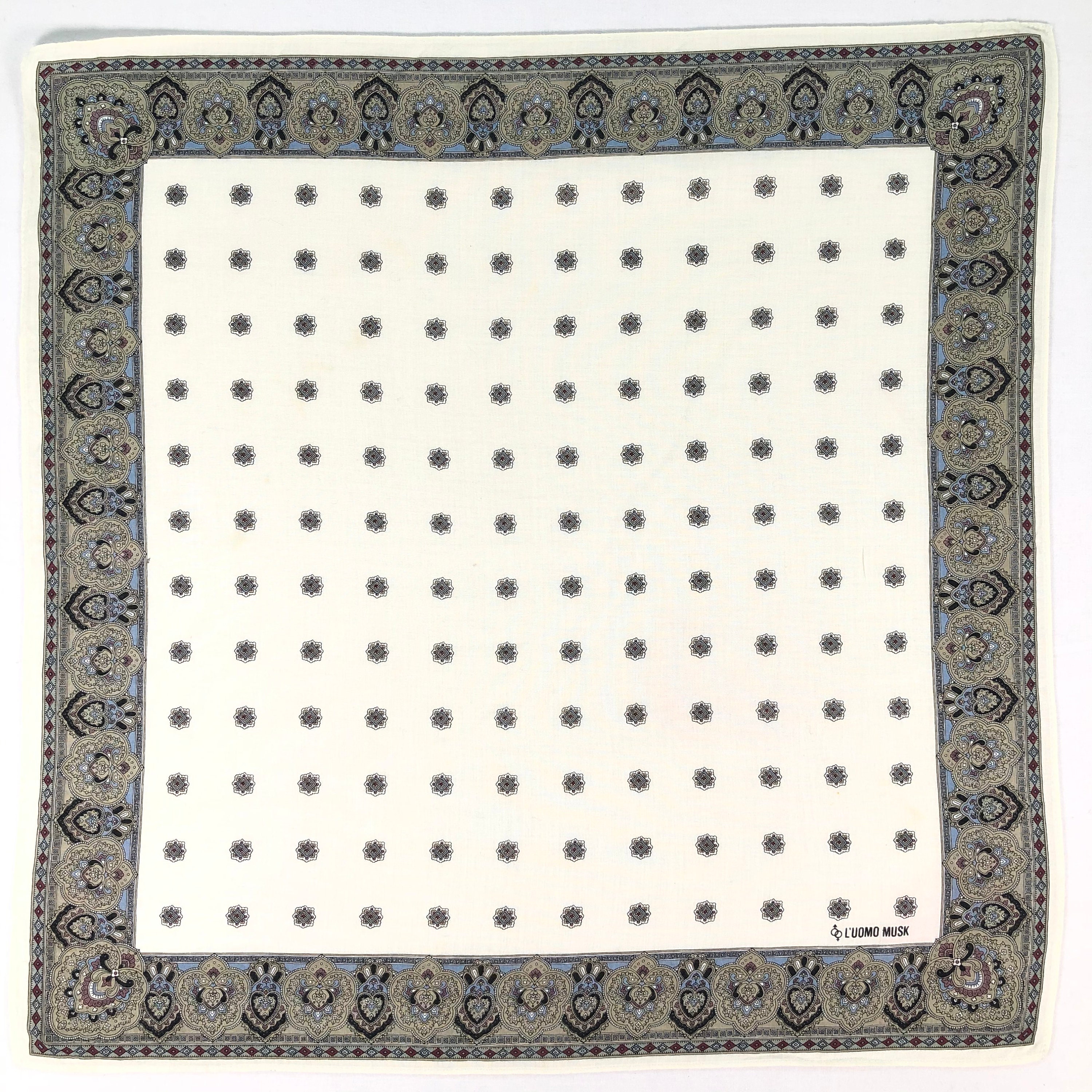 L’uomo musk Vintage Luomo Musk Handkerchief Neckerchief Hanky Cotton