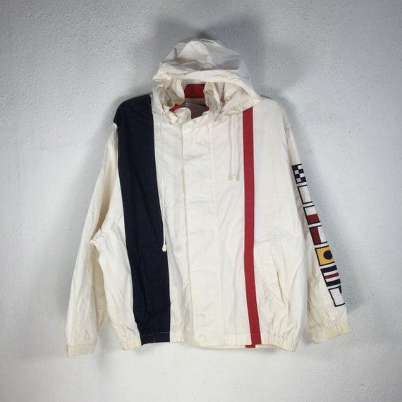 Vintage Nautica Flag Logo Jacket, Windbreaker, Sports, Retro, Baggy Jacket, Medium Size