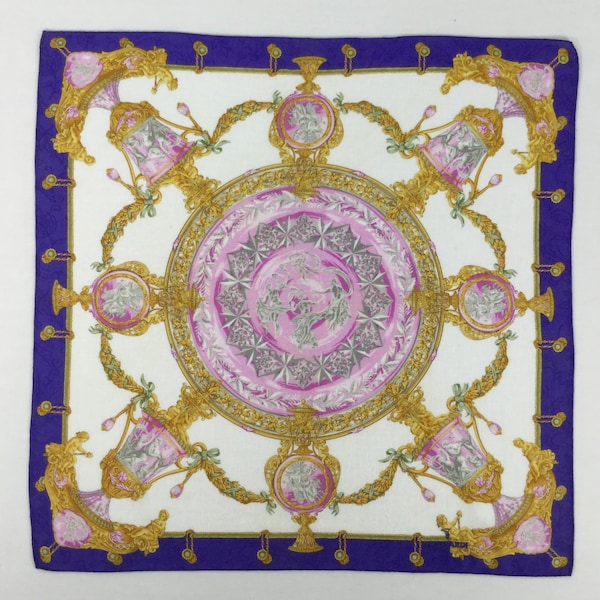 Vintage Trussardi Baroque Handkerchief  Neckerchief Pocket Square Bandana Designer Hanky Men Women Luxury Gift