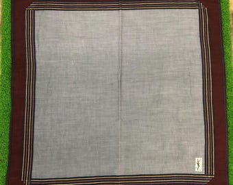 Pañuelo vintage YSL, bicolor, pañuelo de cuello, pañuelo de bolsillo, bandana, Yves Saint Laurent, lujo de diseñador