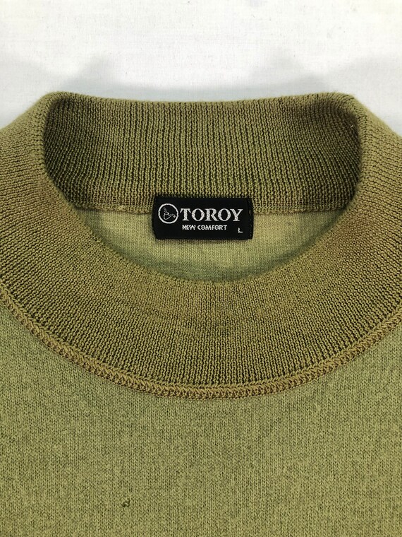 Vintage 90s Toroy Embroidery Sweatshirt Green Crewneck Retro