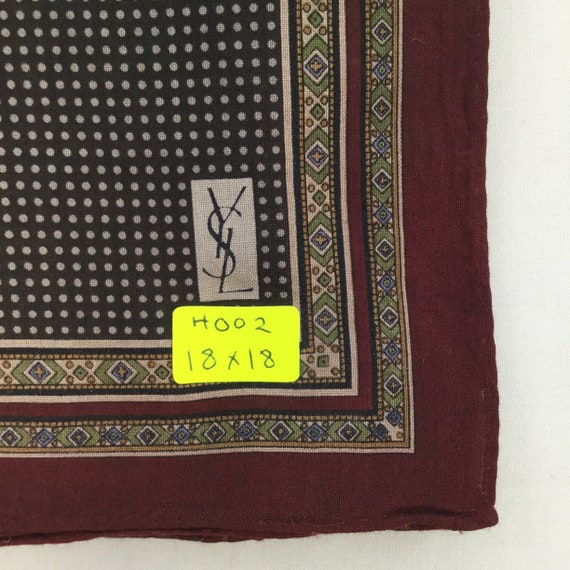 Vintage Ysl Handkerchief Yves Saint Laurent Authe… - image 4