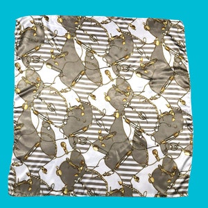 Vintage Novelty Anchor Pattern Silk Scarf Neck scarf Neckwear Head Scarf Shawl Wrap  Designer Scarf Luxury Casual Classic Elegant