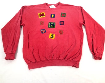 Vintage 90's Miki House Sweatshirt Spell Out Big Logo Pullover