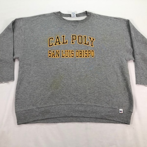 Vintage 90s California Polytechnic State University Sweatshirt Russell Crewneck San Luis Obispo Sweatshirt College Apparel Unisex Size XL