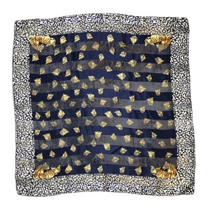 Vintage Silk Tiger Leopard Print Scarf: Designer Neckwear