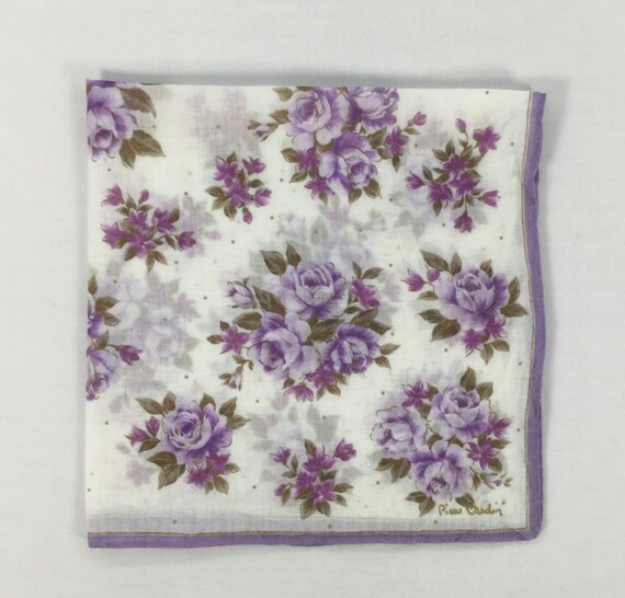 Vintage Pierre Cardin Flowers Handkerchief Floral… - image 4