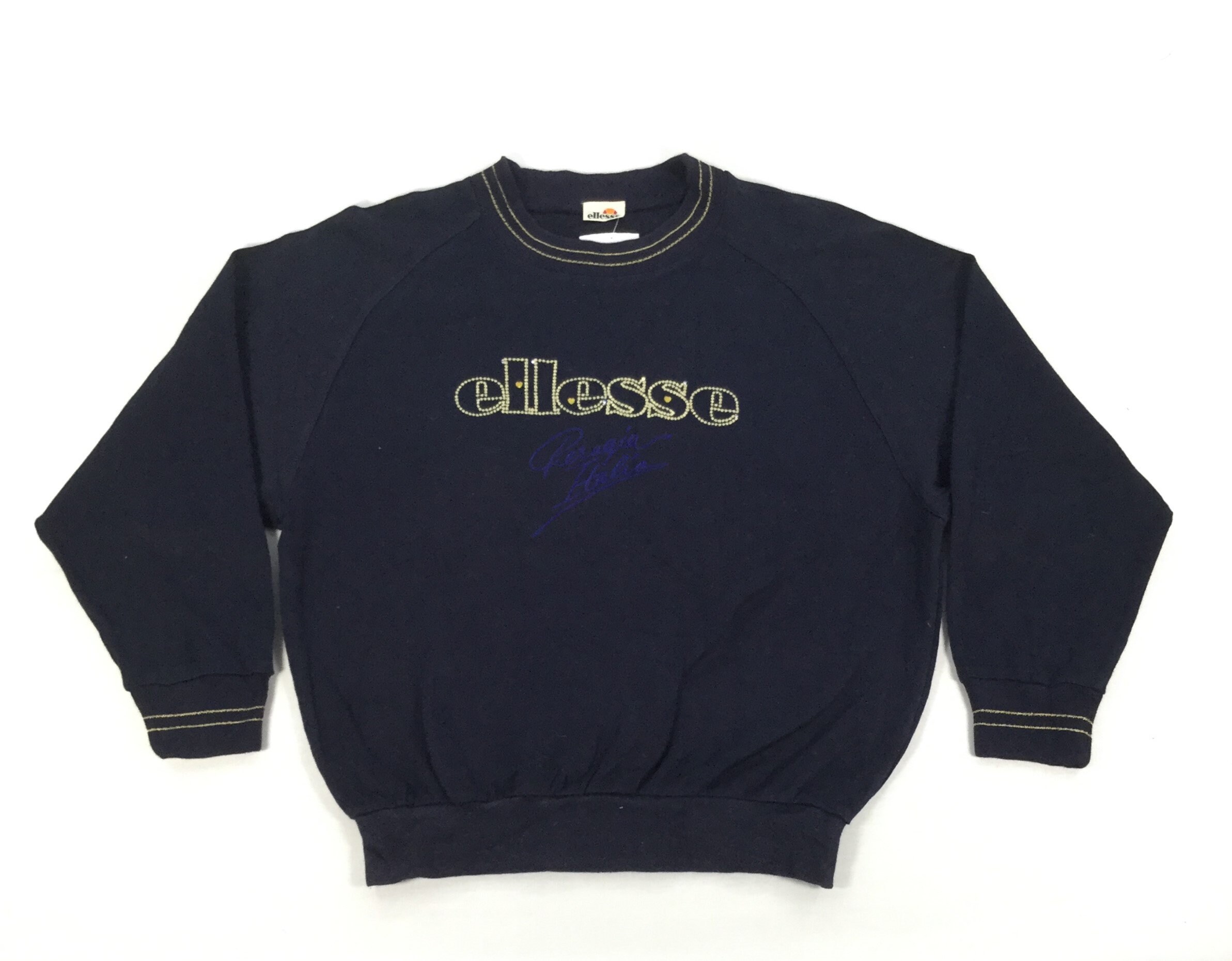 Sweat à Capuche Vintage Style Années 90 Ellesse - Jaune, Taille M, Neuf Avec étiquettes