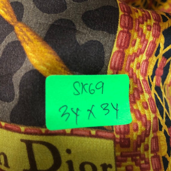 Christian Dior Authentic Vintage Silk Scarf Leopa… - image 8