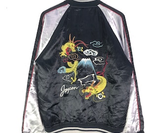 90s ヒューストン スカジャン 日本 スーベニア ジャケット ドラゴン